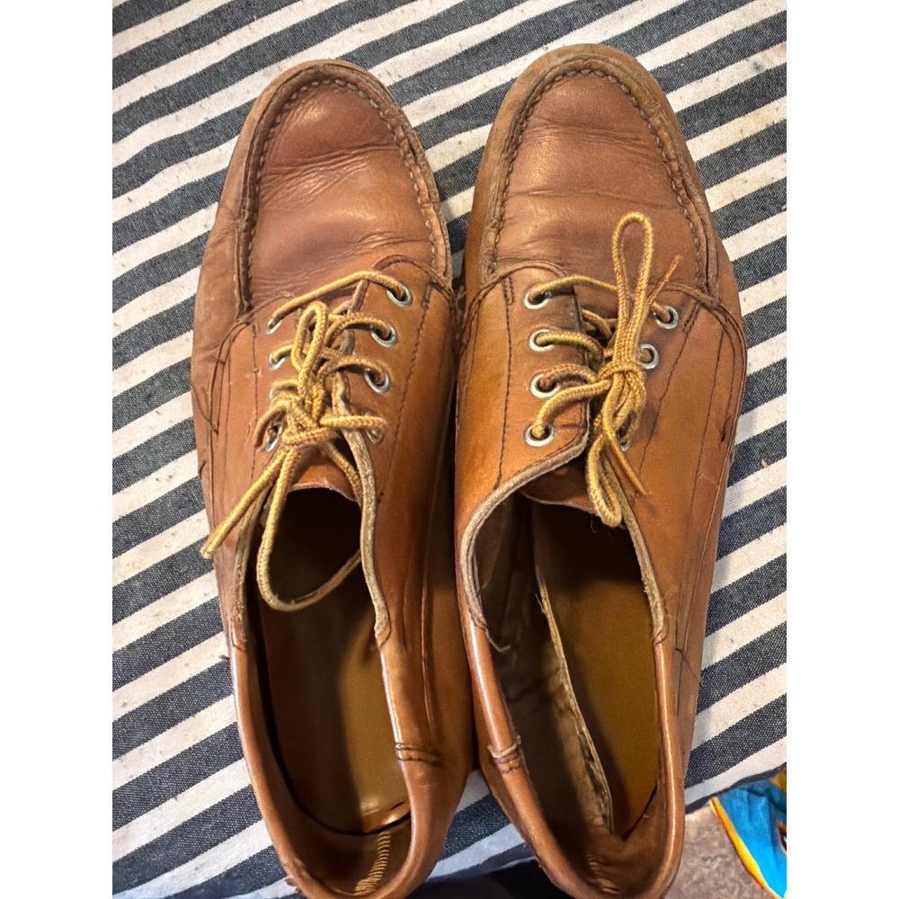 Sebago Campsides Mens Brown Leather Blucher Moccasin Camp Moc Shoes USA Made